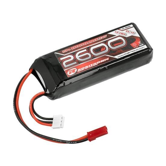 Robitronic LiPo 7,4V, 2600mAh, 2/3A Straight, Empfängerpack (EH) / R05206