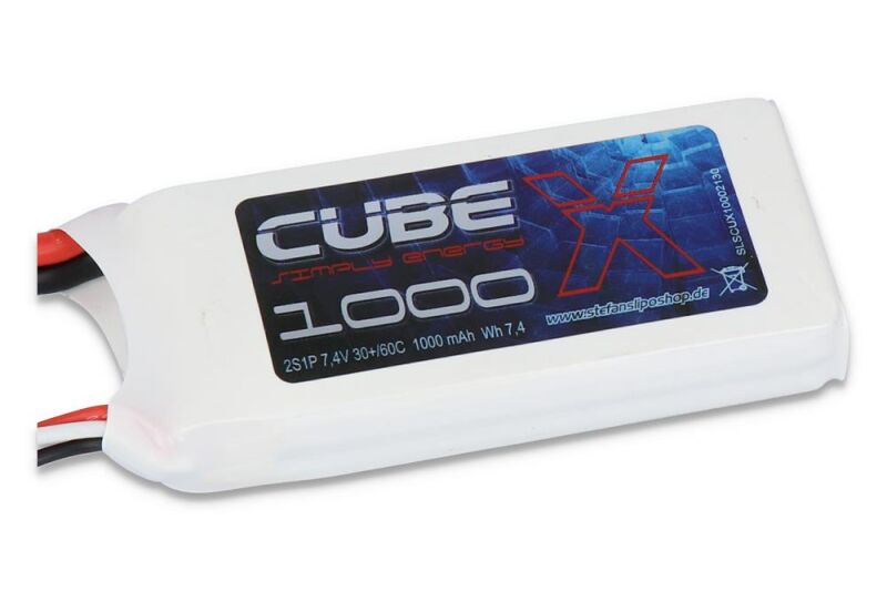 SLS Lipo Akku X-CUBE 1000mAh 2S1P 7,4V 30C/60C / SLSCUX10002130