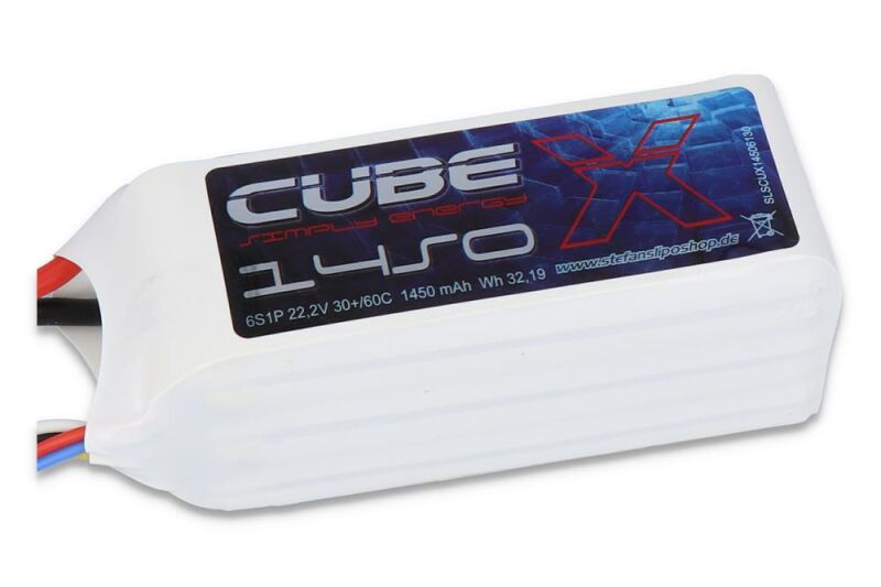 SLS Lipo Akku X-CUBE 1450mAh 6S1P 22,2V 30C/60C / SLSCUX14506130