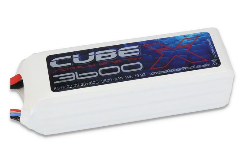 SLS Lipo Akku X-CUBE 3600mAh 6S1P 22,2V 30C/60C / SLSCUX36006130