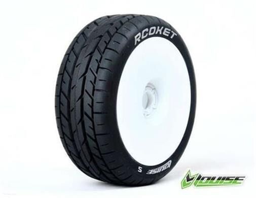 LOUISE 1/8 Buggy Räder Paar B-Rocket soft Felge weiß / T3190SW