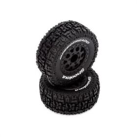 ECX Front/Rear Wheel und Tire, Premount, schwarz (2):...