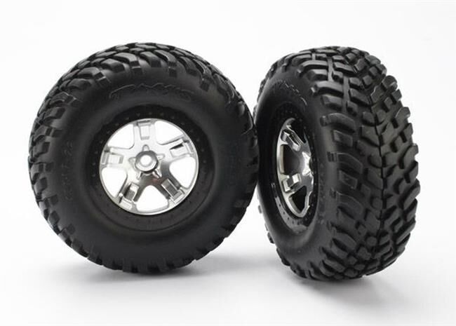 Traxxas Reifen+Felge montiert Slash hi 4x4 vo/hi schw/satin / TRX5873X