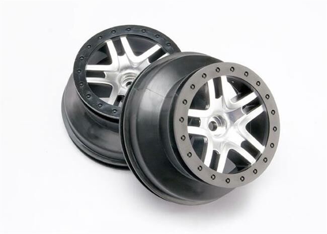 Traxxas Felgen satin chrome 2.2 vorn Slash schwarz / TRX5876
