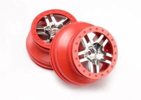 Traxxas Felge SCT SS chrome 2WD vorn Slash rot Beadlock /...