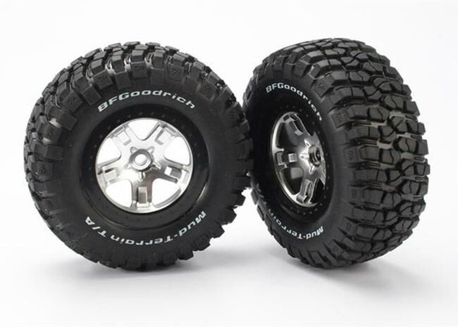 Traxxas Reifen+Felge montiert Slash hi 4x4 vo/hi schw/satin / TRX5878