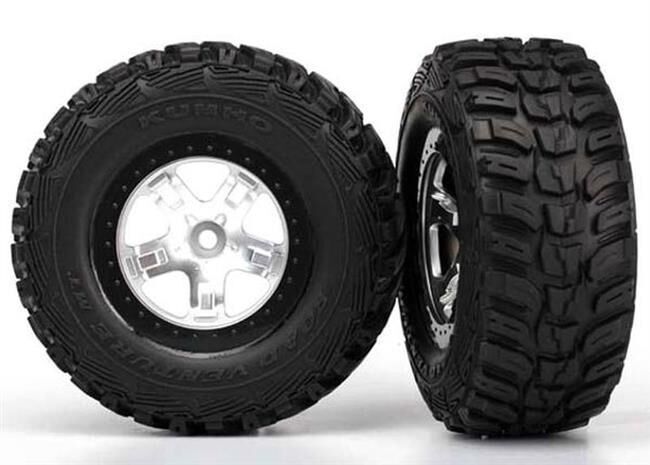 Traxxas Reifen+Felge montiert Kumho Slash hi 4x4 vo/hi satin chrom / TRX5880X