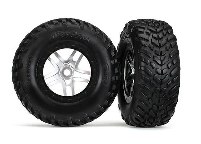 Traxxas Reifen+Felge montiert 2.2/3.0 SCT Split-Spoke Slash 2WD hi / 4x4 vo/hi satin/schwarz Beadlock / TRX5978