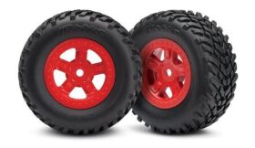 Traxxas Reifen auf Felge (SCT rot+G3615 1 Paar re/li)/...