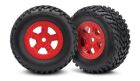 Traxxas Reifen auf Felge (SCT rot+G3615 1 Paar re/li)/ TRX7674R