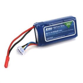 E-flite LiPo Akku 11,1V 450mAh 3S 30C, 18AWG JST-Stecker...