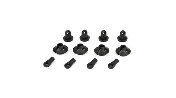 LOSI Ersatzteil DBXL 1 5 4WD Federteller, Clips und Kungelpfanne (2) / LOS253006