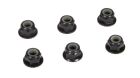 TLR / Team Losi Racing Ersatzteil 4mm Aluminium Stoppmutter mit Flansch Schwarz 6St. / TLR336000