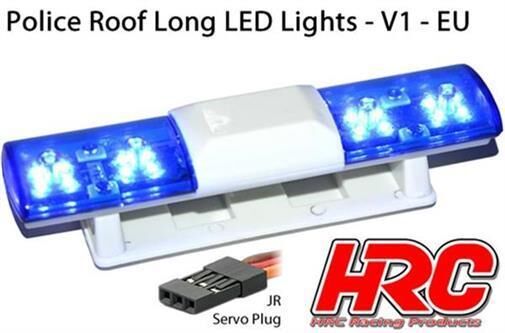 HRC Racing Lichtset 1/10 TC/Drift LED JR Stecker Polizei Dachleuchten V1 6 Blinkenmodus (Blau / Blau) / HRC8731B