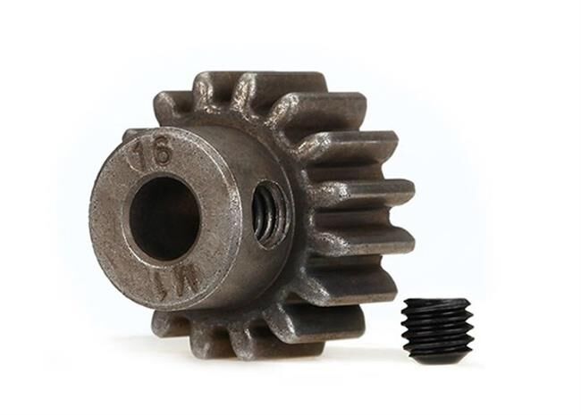 Traxxas Gear, 16-T pinion (1.0 metric pitch) (fits 5mm shaft)/ set s(compatible with steel spur gears) / TRX6489X