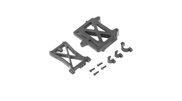 LOSI Ersatzteil ESC Montageplatte Distanzhülse u. Klemme DBXL-E / LOS252060