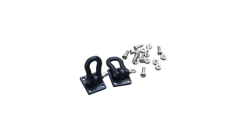 AMEWI Schlepphaken Schäkel 2xSchwarz Shackle Black Mount w.Bracket / 010-80126BK