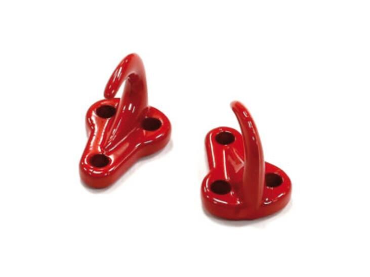 AMEWI 1:10 bolt on hook red small 2x 1:10 Haken rot klein 2 Stck. / 010-80127R