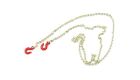 AMEWI Metallkette, 2 Haken 96cm lang 96cm Long Chain, 2 hooks red / 010-80151R