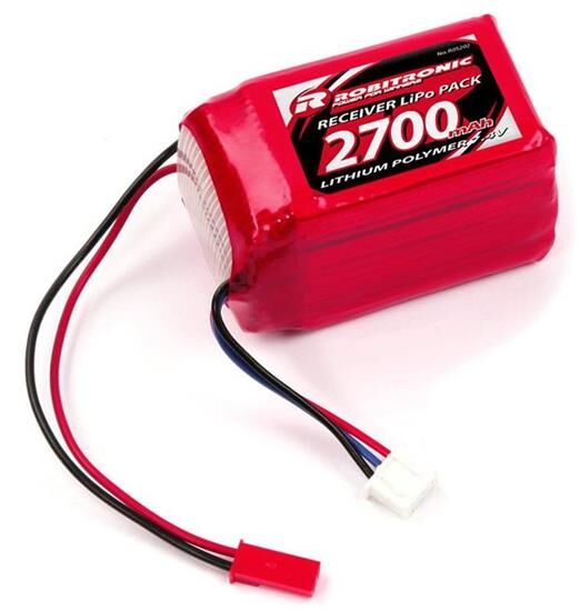 Robitronic LiPo 7,4V, 2700mAh, 2/3A Hump Size, Empfängerpack (EH) / R05202