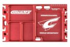 Team Corally Multi-purpose Ultra Tray Mehrzweck Kleinteile Behälter Lötvorrichtung CNC gefrästes Aluminium Farbe Rot / C-16306