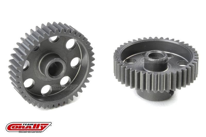 Team Corally 64 DP Motorritzel Hard Eloxiert AL7075 42 Zähne Welle 3.17mm / C-70342