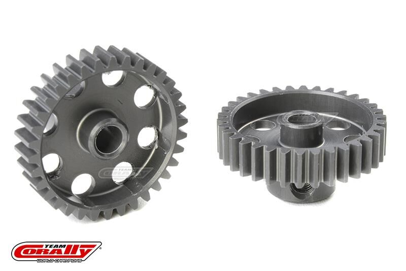 Team Corally 48 DP Motorritzel Hard Eloxiert AL7075 34 Zähne Welle 3.17mm / C-70434