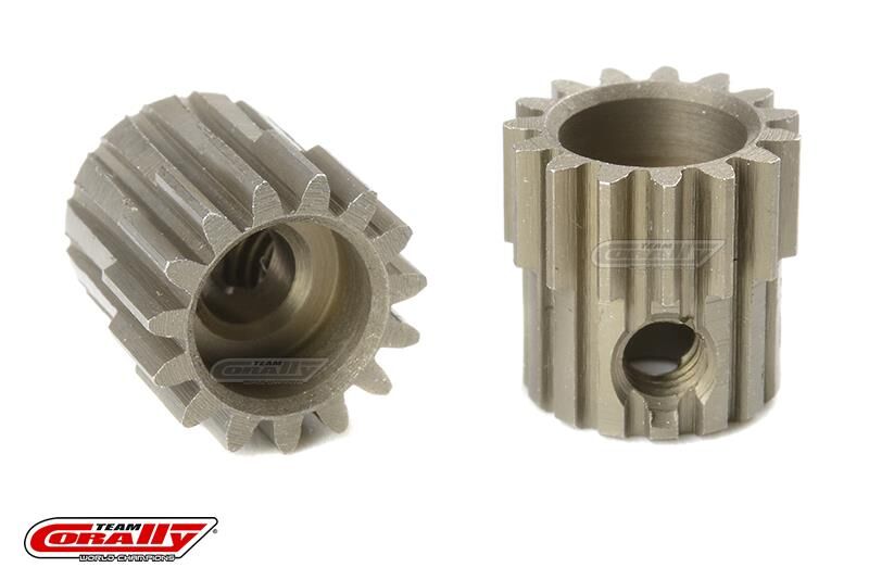 Team Corally 48 DP Motorritzel Stahl gehärtet 15 Zähne Welle 3.17mm / C-71415