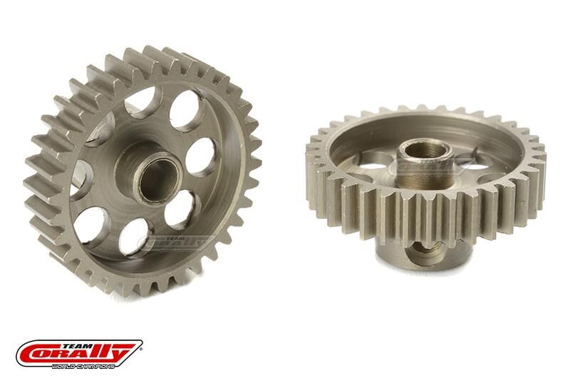 Team Corally 48 DP Motorritzel Stahl gehärtet 34 Zähne Welle 3.17mm / C-71434