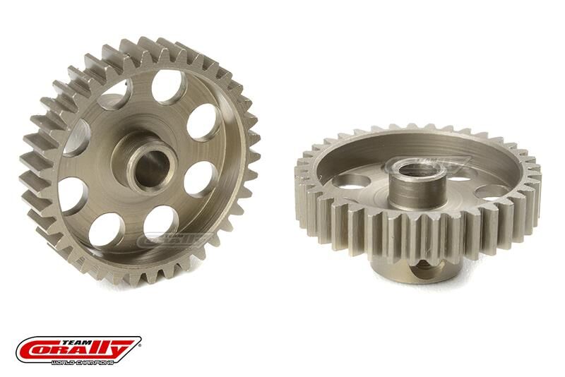Team Corally 48 DP Motorritzel Stahl gehärtet 37 Zähne Welle 3.17mm / C-71437