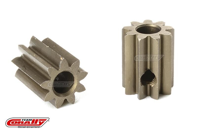 Team Corally M0.6 Motorritzel Stahl gehärtet 9 Zähne Welle 3.17mm / C-71609