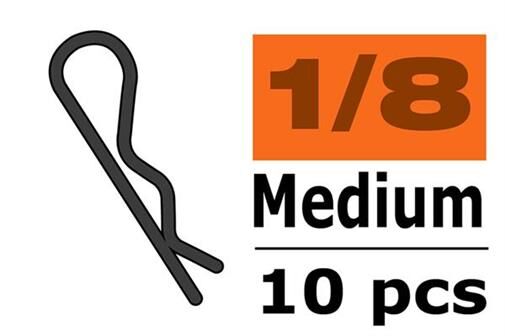 G-Force RC Karosserieklammern 45° gebogen Mittel Schwarz 10 St / GF-0410-014