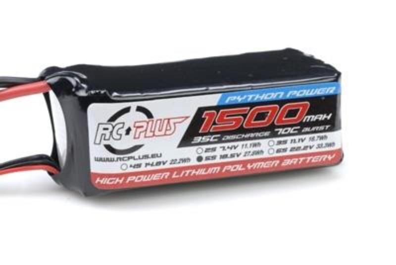 RC Plus Li-Po Akku Python Power 35C 1500 mAh 5S1P 18,5V Deans Stecker / RC-A35-1500-5S1P