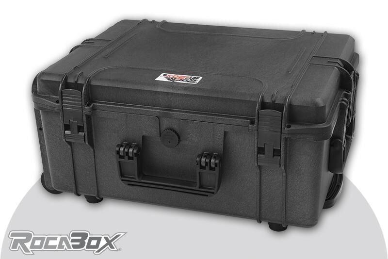 Rocabox Universal Trolley Koffer Wasserdicht IP67 Schwarz RW-5440-24-BFTR Würfelschaumeinlagen / RW-5440-24-BFTR