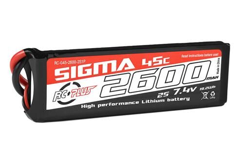 RC Plus Li-Po Akku Sigma 45C 2600 mAh 2S1P 7.4V XT-60 / RC-G45-2600-2S1P