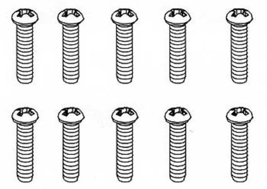 Robitronic 3x15mm Rundkopfschraube für Plastik (10 Stk) / R30101