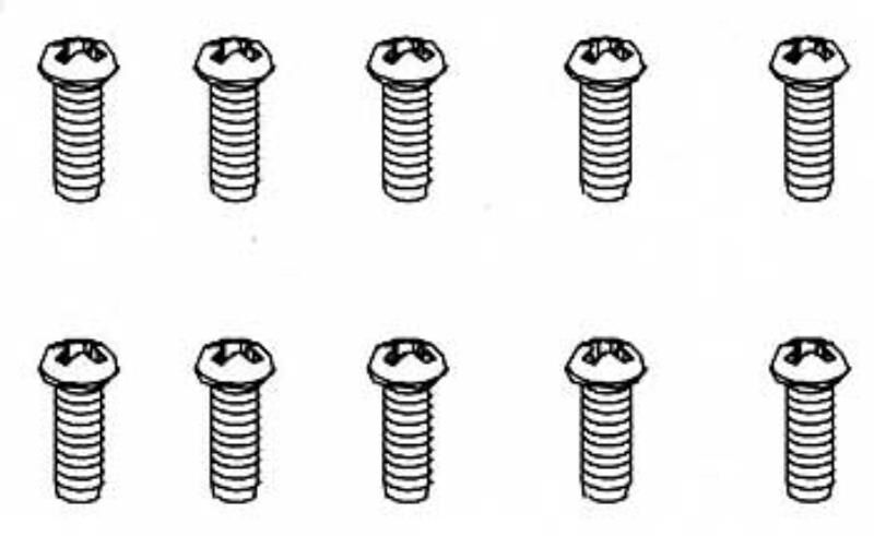 Robitronic 2x8mm Rundkopfschraube für Plastik (10 Stk) / R30106