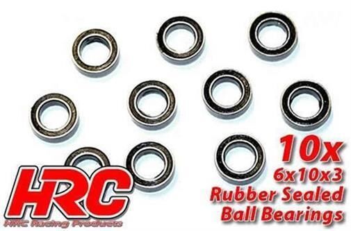 HRC Racing Kugellager metrisch 6x10x3mm Gummidichtung (10 Stk.) / HRC1236RS