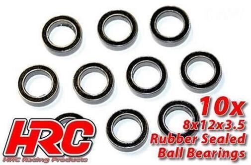 HRC Racing Kugellager metrisch 8x12x3.5mm Gummidichtung (10 Stk.) / HRC1248RS