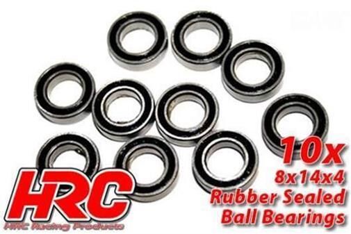 HRC Racing Kugellager metrisch 8x14x4mm Gummidichtung (10 Stk.) / HRC1256RS