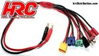 HRC Racing Ladekabel Gold Banana Stecker zu EC3 / MPX / XT60 / CT4 / Ultra T (Deans Kompatible) / Empfänger UNI (FUT & JR) Stecker / HRC9124