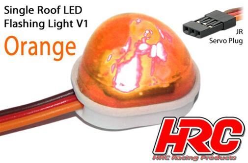 HRC Racing Lichtset 1/10 TC/Drift LED JR Stecker Einzeln Dach Blinklicht V1 Orange / HRC8736O