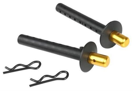 Team Magic Tuningteil E6 Trooper / Trooper II / E6 III Aluminium Gold eloxiert Karosseriehalter (2 Stk.) / TM505227GD