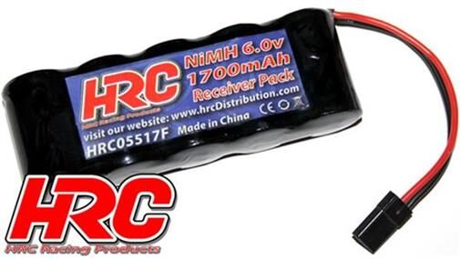 HRC Racing Akku 5 Zellen HRC 1700 Empfänger Akku NiMH 6V 1700mAh flach UNI Stecker / HRC05517F