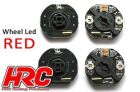 HRC Racing Lichtset 1/10 TC/Drift LED Räder LED 12mm Hex Rot (4 Stk.) / HRC8741R