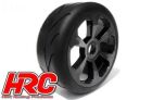 HRC Racing Reifen 1/8 Buggy montiert Schwarz 6-Spoke Flegen 17mm Hex Rally Game Radials (2 Stk.) / HRC60804BK