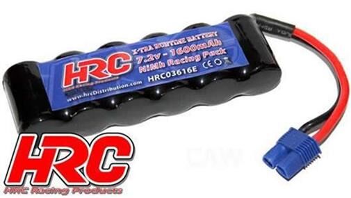 HRC Racing Akku 6 Zellen HRC 1600 RC Car Micro NiMH 7.2V 1600mAh EC3 Stecker side by side / HRC03616E