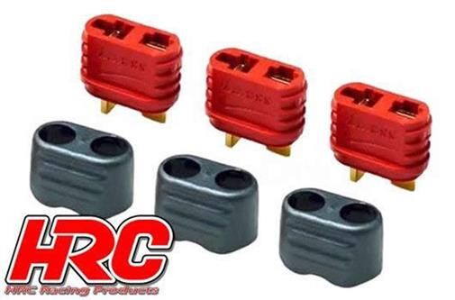 HRC Racing Stecker Gold Ultra T mit Schutz (Deans Kompatible) weibchen (3 Stk.) / HRC9032P