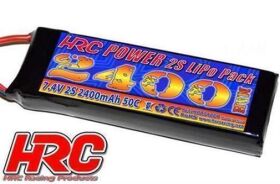 HRC Racing Akku LiPo 2S 7.4V 2400mAh 50C RC Car Micro HRC Power 2400 TRX Stecker / HRC04224T
