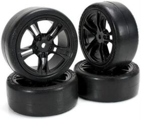 Team Magic Reifen 1/10 Touring montiert 5 Spoke schwarz...